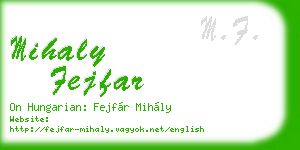 mihaly fejfar business card